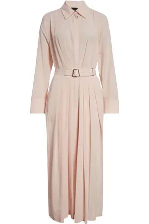AKRIS Long Sleeve Cotton Voile Belted ShirtDress in at Nordstrom, Size 10