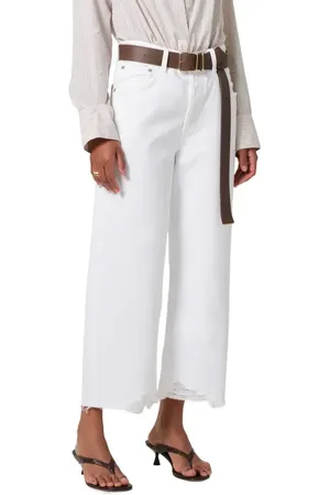 Citizens of Humanity Ayla Raw Hem Crop Wide Leg Jeans in at Nordstrom, Size 28