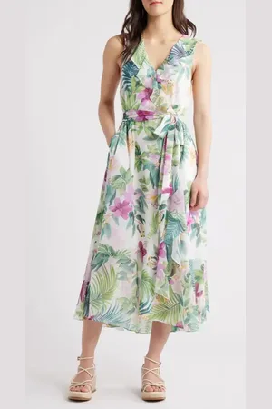 Tommy Bahama Tropical Bliss Tie Waist Faux Wrap Maxi Dress in at Nordstrom, Size Small