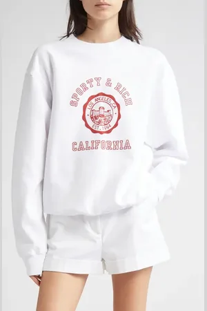 Sporty & Rich California Emblem Cotton Sweatshirt in at Nordstrom, Size X-Large