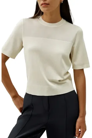 Lilysilk Sophisticated Dual-Knit Silk T-Shirt in at Nordstrom, Size Small