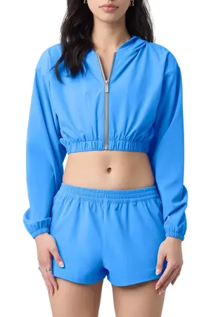 Florence By Mills Front Zip Hooded Crop Track Jacket in at Nordstrom, Size Xx-Small