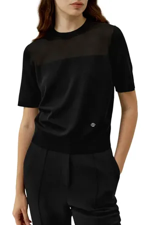 Lilysilk Sophisticated Dual-Knit Silk T-Shirt in at Nordstrom, Size Medium