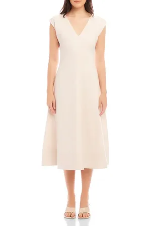 Fifteen Twenty Lilia Stretch Cotton & Linen Midi Dress in at Nordstrom, Size Small