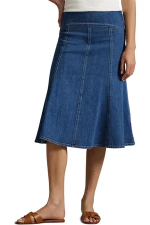 Ralph Lauren Denim Paneled A-Line Skirt in at Nordstrom, Size 0