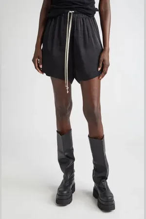 Rick Owens Silk Satin Boxer Shorts in at Nordstrom, Size 10 Us