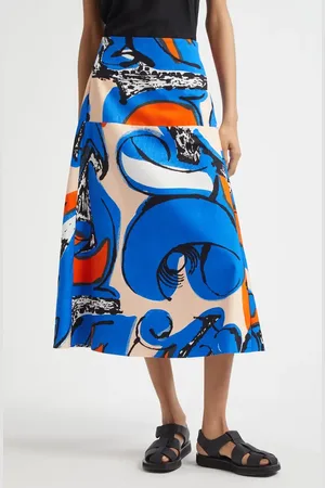 Marimekko Puutarha Eldfamn Cotton Skirt in at Nordstrom, Size 12 Us