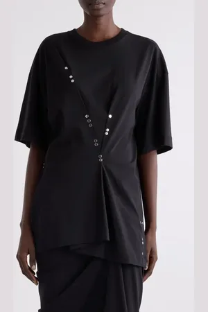 DRIES VAN NOTEN Embellished Draped Cotton T-Shirt in at Nordstrom, Size Small