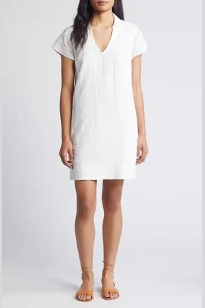 Tommy Bahama Two Palms Short Sleeve Linen Dress in at Nordstrom, Size X-Small