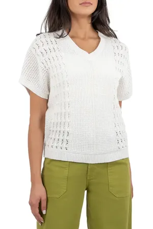 Kut From The Kloth Tilda Open Stitch Organic Cotton Pullover in at Nordstrom, Size X-Small