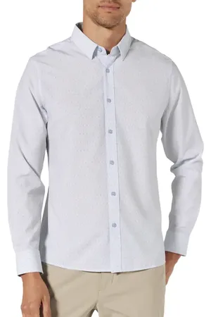 7 Diamonds Camilo Geometric Print Performance Button-Up Shirt in at Nordstrom, Size Medium