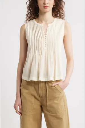 Treasure & Bond Pintuck Cotton Blend Tank in at Nordstrom, Size Small