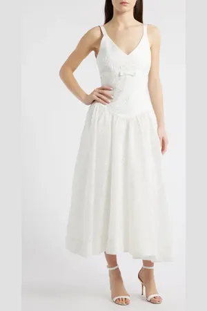 LIKELY Breena Eyelet Midi Sundress in at Nordstrom, Size 6