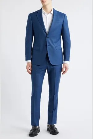 Emporio Armani Blue Check Wool Suit in at Nordstrom, Size 38 Us