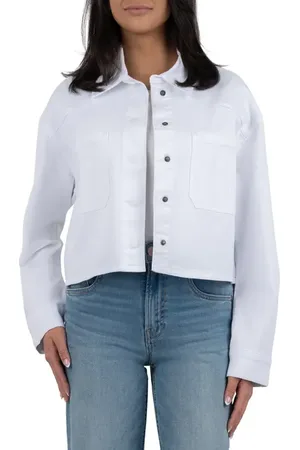 Kut From The Kloth Billie Crop Denim Jacket in at Nordstrom, Size X-Small