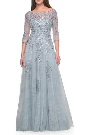 La Femme A-Line Lace and Beaded Mother of the Bride Gown in at Nordstrom, Size 14