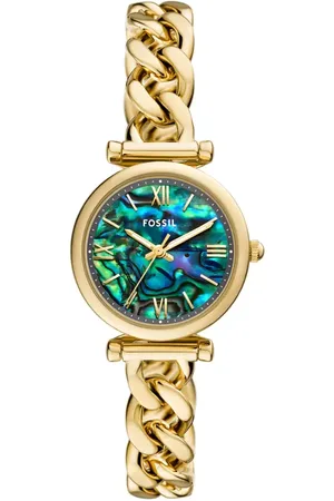 Fossil Carlie Bracelet Watch, 28mm in Gold /Abalone at Nordstrom