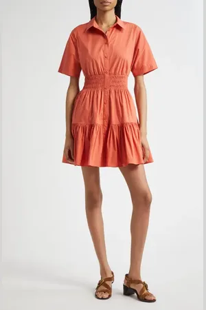 VERONICA BEARD Greta Smocked Waist Shirtdress in at Nordstrom, Size 0