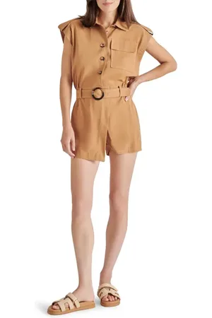 Steve Madden Amabel Belted Romper in at Nordstrom, Size Large