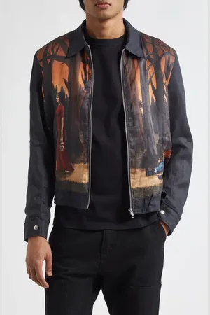 Endless Joy In the Pines Border French Linen Blouson Jacket in at Nordstrom, Size Small