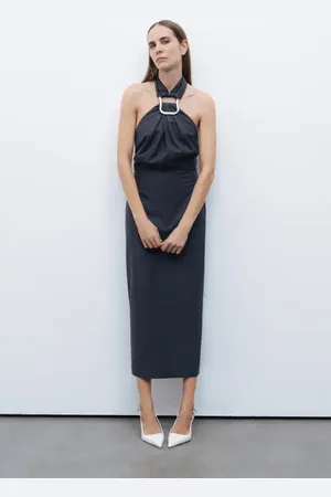 Nocturne Halter Neck Midi Dress in at Nordstrom, Size Large