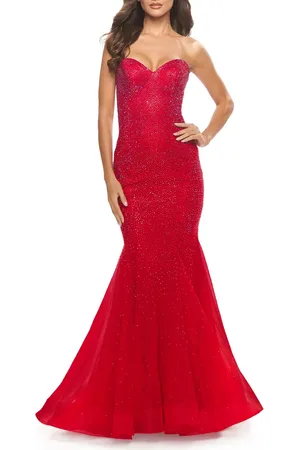 La Femme Rhinestone Mermaid Prom Dress with Sweetheart Neckline in at Nordstrom, Size 4