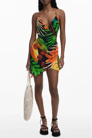 Desigual Fitted Asymmetric Cover-Up Minidress in at Nordstrom, Size X-Large