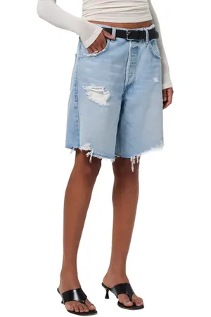 Citizens of Humanity Ayla Frayed Baggy Long Denim Shorts in at Nordstrom, Size 27