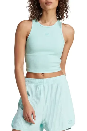 adidas Essentials Lifestyle Rib Crop Tank Top in at Nordstrom, Size X-Small