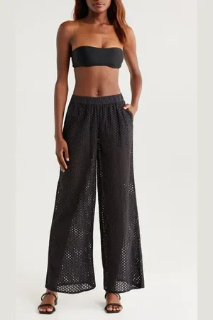 Solid The Delaney Open Knit Cotton Cover-Up Pants in at Nordstrom, Size Large