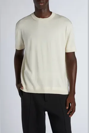 Moncler Logo Patch Silk & Cotton Crewneck Sweater in at Nordstrom, Size Medium