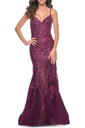 La Femme Mermaid Sequin and Beaded Embellished Prom Dress in at Nordstrom, Size 00