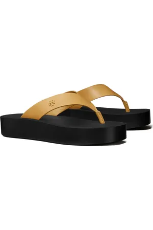 Tory Burch Platform Flip Flop in Ginger Shortbread /Black at Nordstrom, Size 5