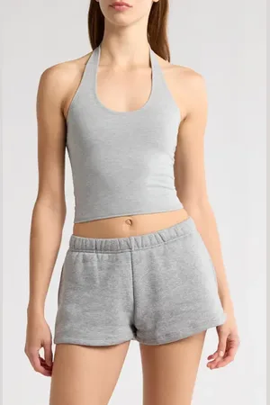 Florence By Mills Terry Halter Crop Top in at Nordstrom, Size X-Small