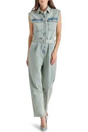 Steve Madden Olynne Sleeveless Denim Jumpsuit in at Nordstrom, Size Large