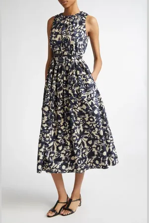 Max Mara Marlena Print Sleeveless Belted Dress in at Nordstrom, Size 4
