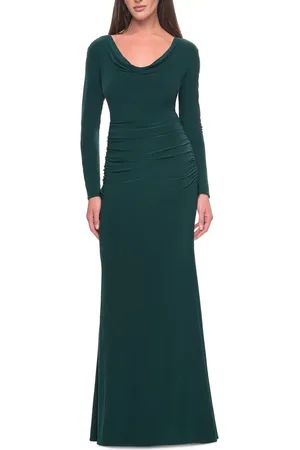 La Femme Long Jersey Evening Dress with Draped Neckline in at Nordstrom, Size 4