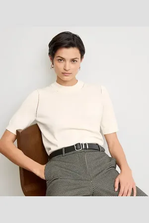 M.M.LaFleur Becca Pointelle Tee - Cotton Silk Knit in at Nordstrom, Size Medium