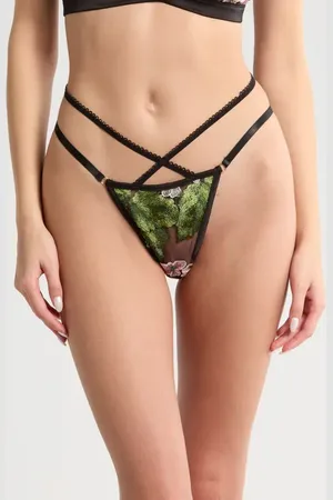 Kilo Brava Hydrangea Strappy Embrodiered Mesh Thong in at Nordstrom, Size Large