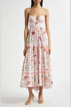 Camilla Tiered Organic Cotton Poplin Sundress in at Nordstrom, Size Large