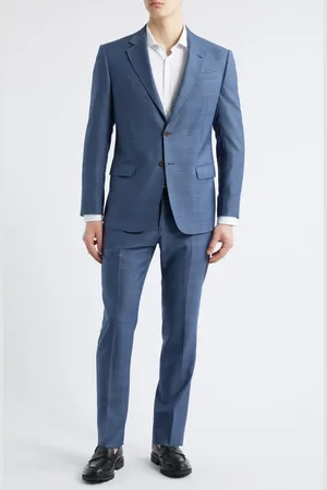 Emporio Armani Blue Check Wool Suit in at Nordstrom, Size 42 Us
