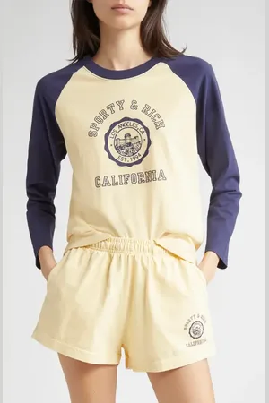 Sporty & Rich California Emblem Graphic Baseball T-Shirt in at Nordstrom, Size Medium