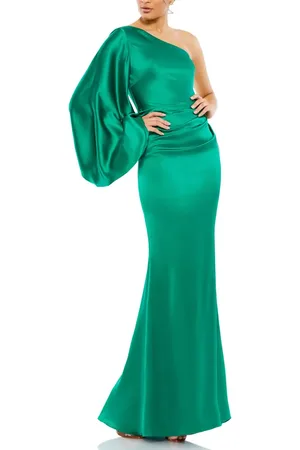 Mac Duggal Satin Puff Sleeve Evening Gown in at Nordstrom, Size 12
