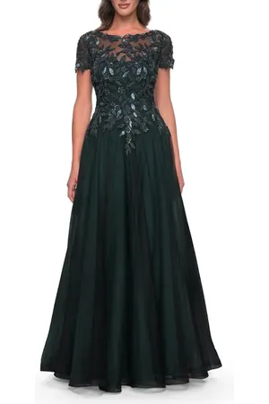 La Femme Beautiful A-Line Tulle Dress with Beaded Bodice in at Nordstrom, Size 14