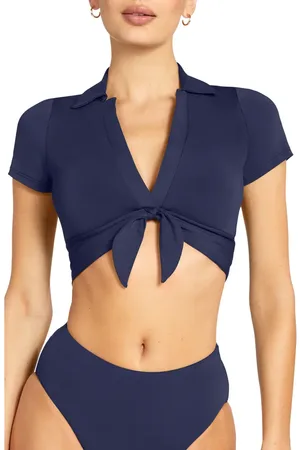 Robin Piccone Ava Knot Front Bikini Top in at Nordstrom, Size Small