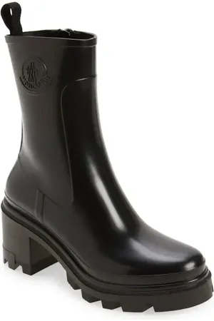 Moncler Loftgrip Block Heel Waterproof Rain Boot in at Nordstrom, Size 8Us