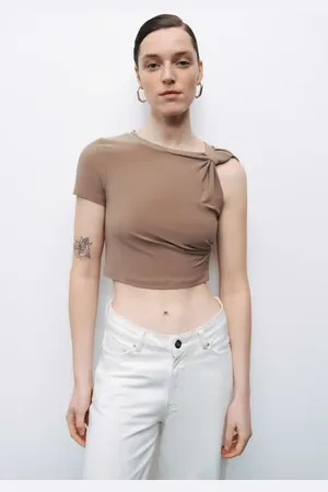 Nocturne Crop Top with Twisted Detail in at Nordstrom, Size Small