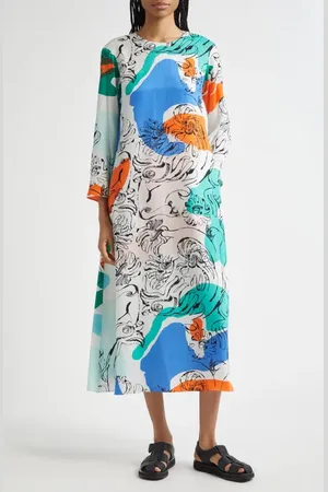 Marimekko Fluidi Blombom Long Sleeve Dress in at Nordstrom, Size 10 Us