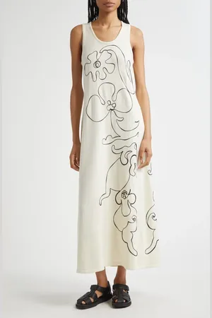 Marimekko Helmi Baluns Embroidered Cotton Dress in at Nordstrom, Size Xx-Small
