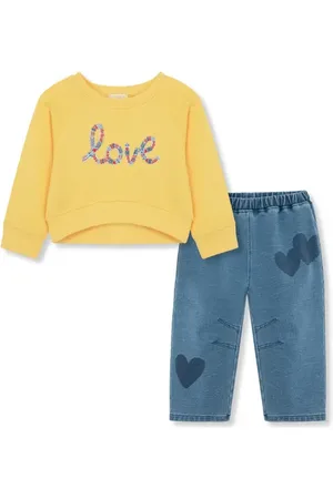 Peek Essentials Love Appliqu?? Graphic Sweatshirt & Knit Pants Set in at Nordstrom, Size 12M